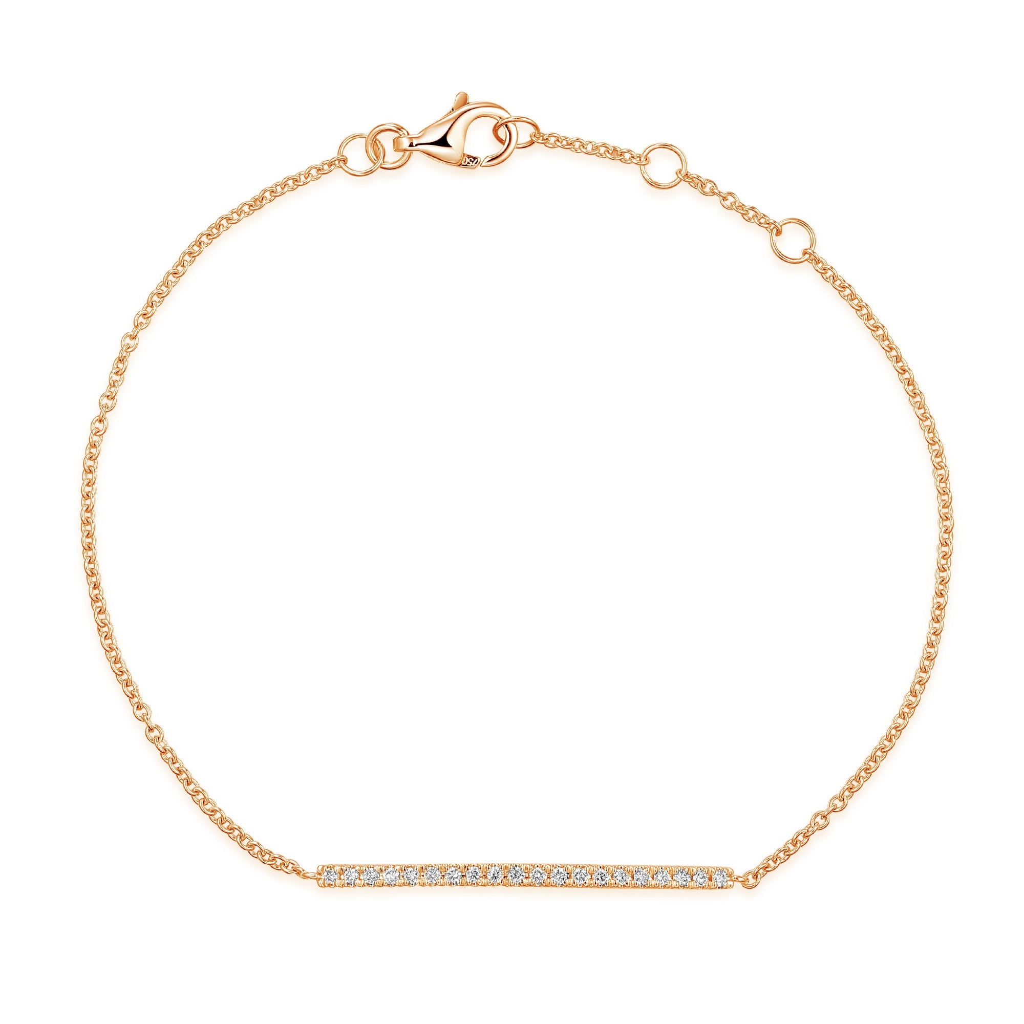 18k Rose Gold Diamond Bar Bracelet – The Real Gem