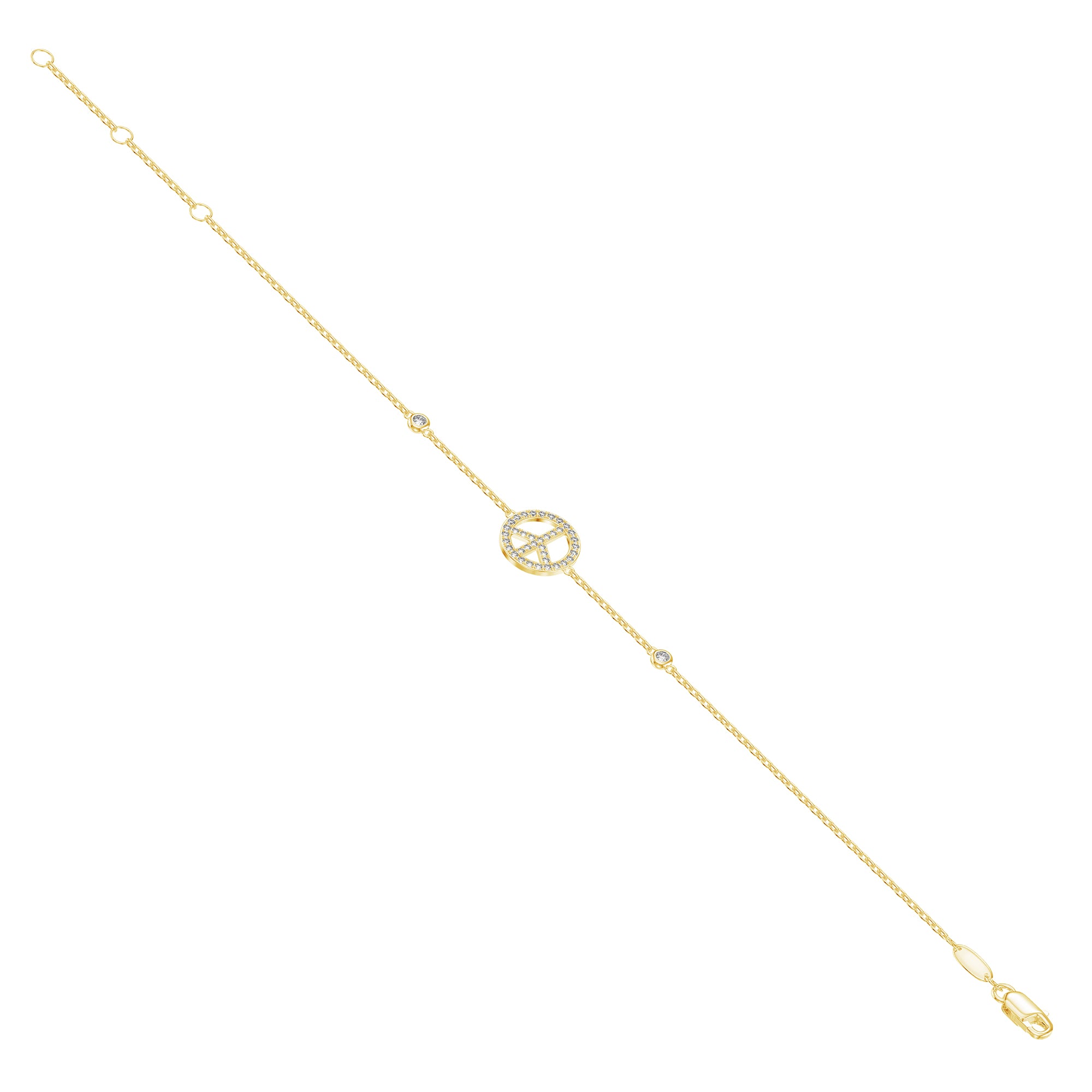 Peace Symbol Diamond Bracelet 0.19ct G/SI