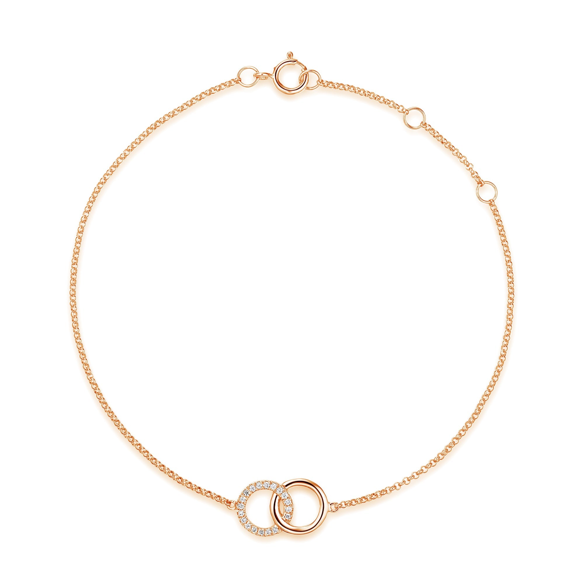 18k Rose Gold Diamond Circle Bracelet – The Real Gem