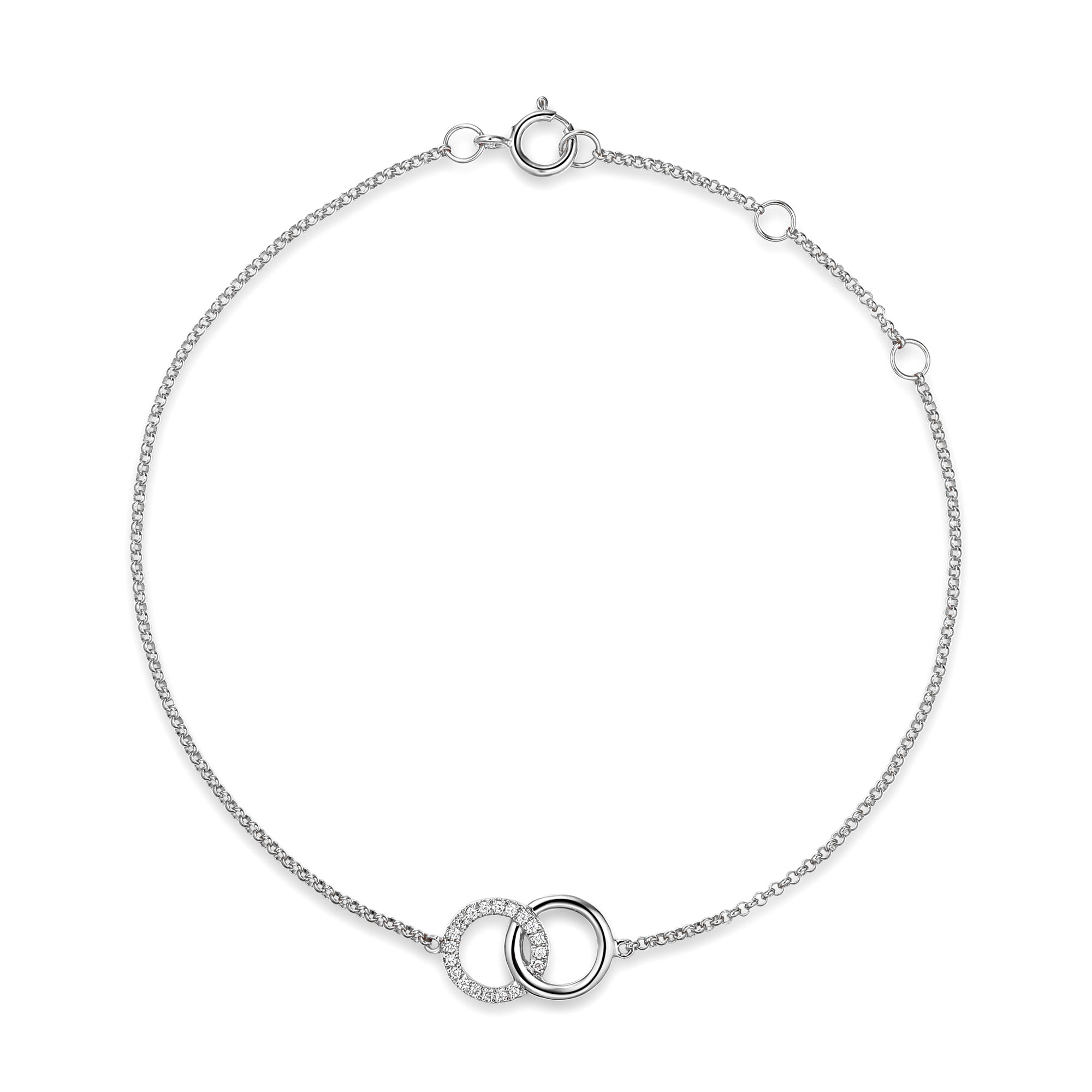18k White Gold Diamond Circle Bracelet – The Real Gem