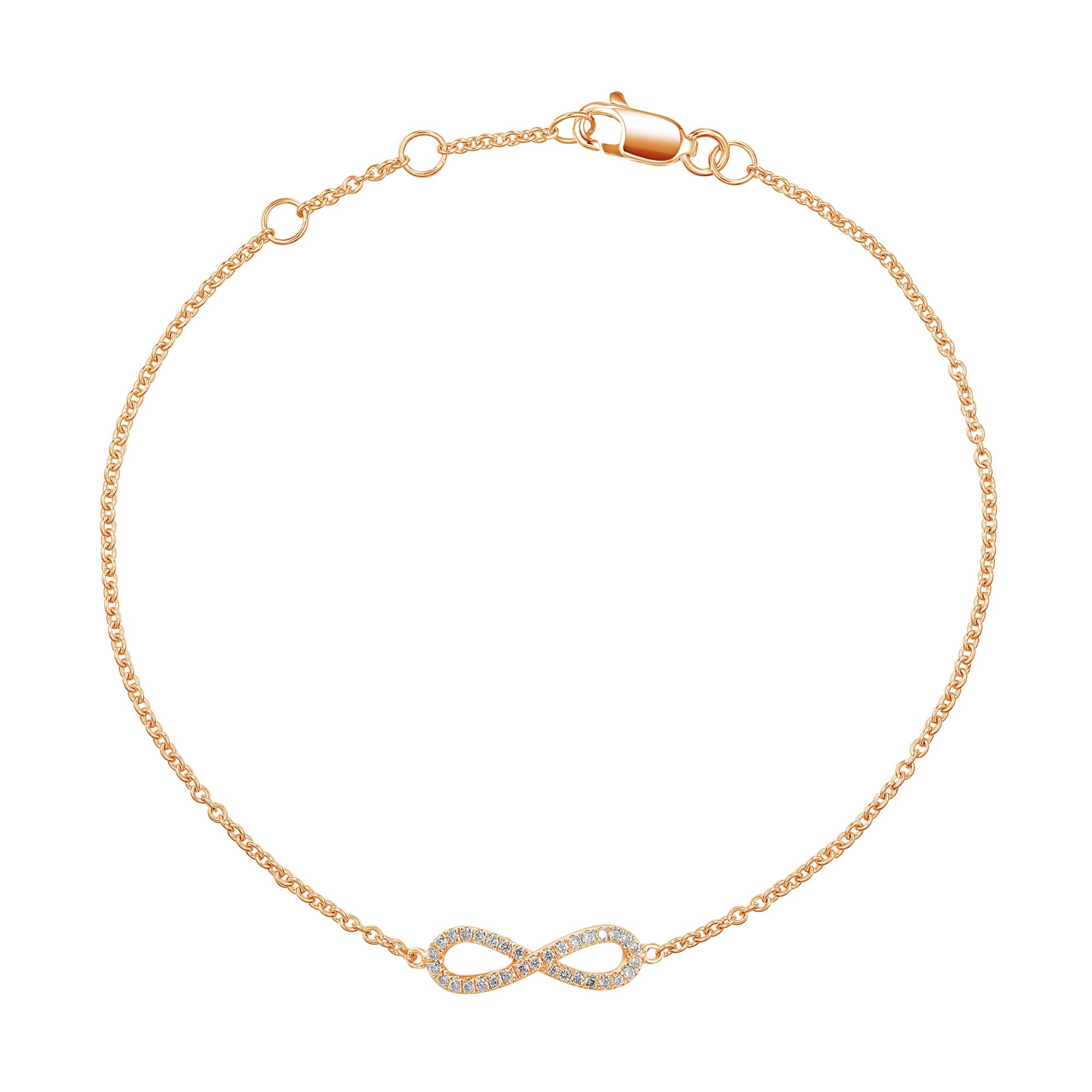 18k Rose Gold Micro Set Round Diamond Bracelet – The Real Gem