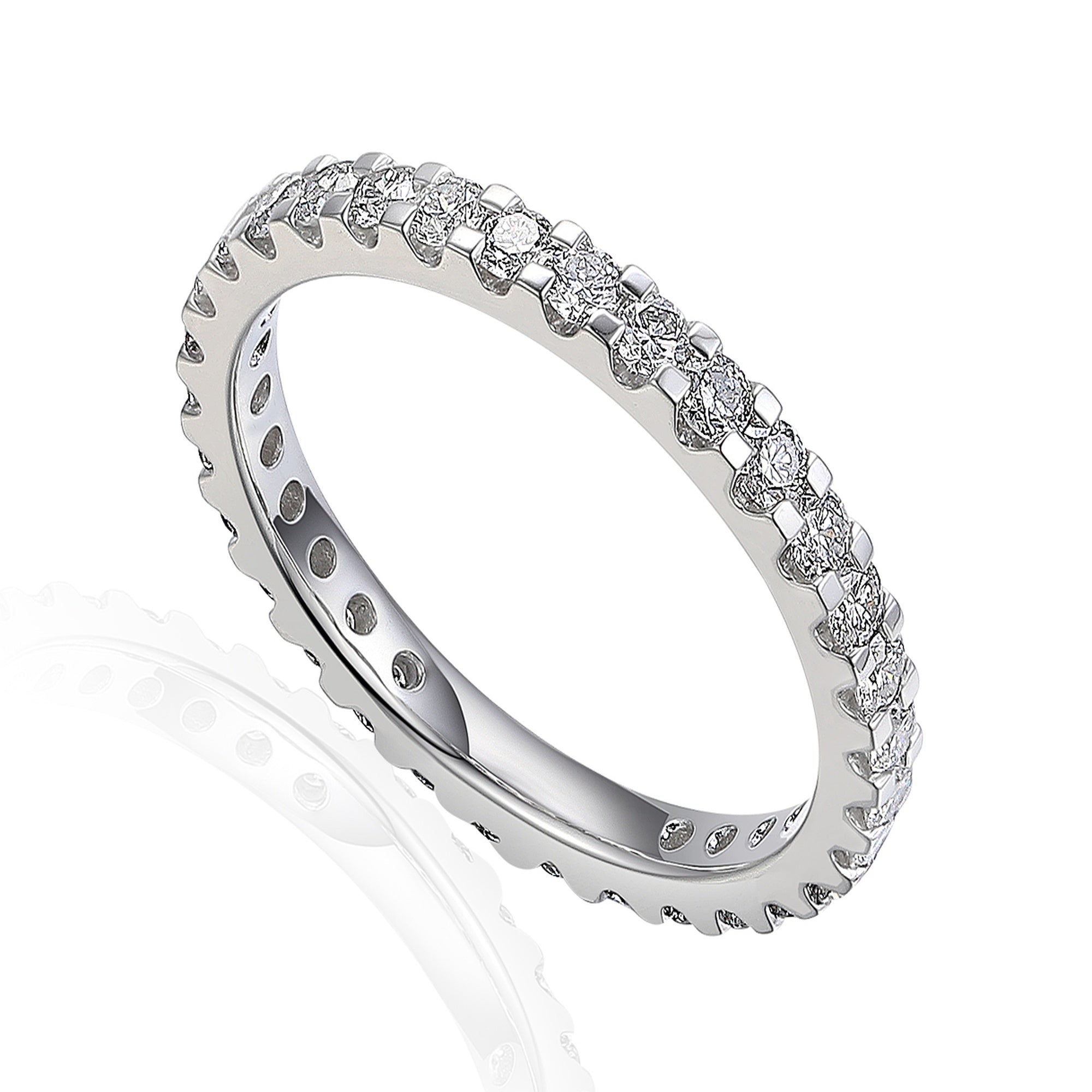 Round Brilliant Cut Diamond Micro Set Eternity Ring – The Real Gem