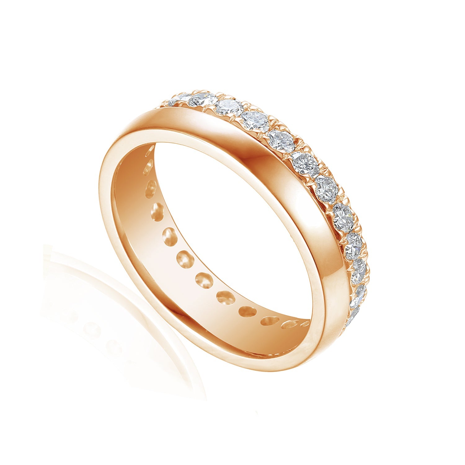 18k Rose Gold Diamond Micro Set Eternity Ring - The Real Gem