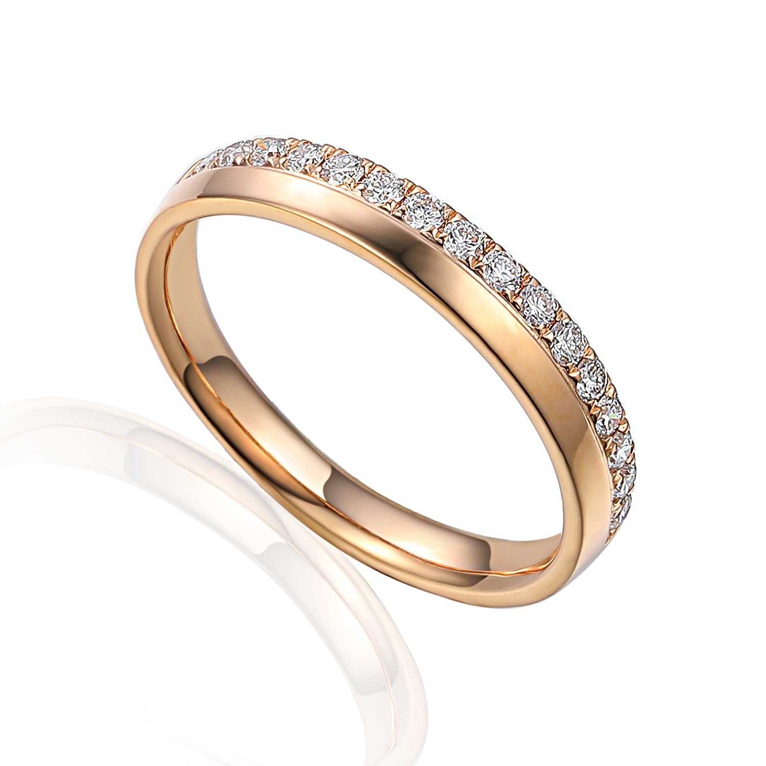 18k Rose Gold Diamond Micro Set Eternity Ring - The Real Gem
