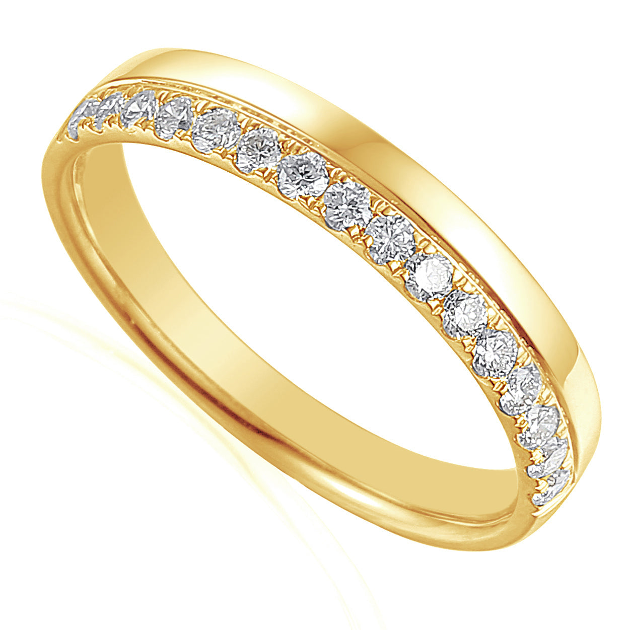 18k Yellow Gold Diamond Micro Set Eternity Ring - The Real Gem