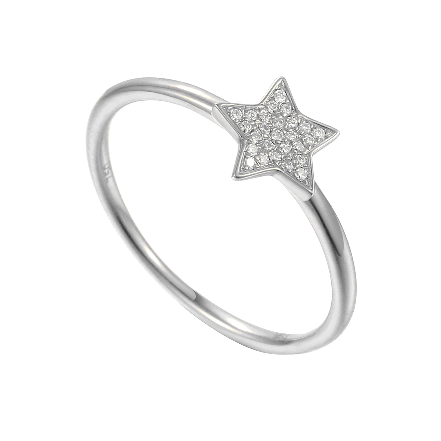 Platinum Diamond Star Shape Ring - The Real Gem
