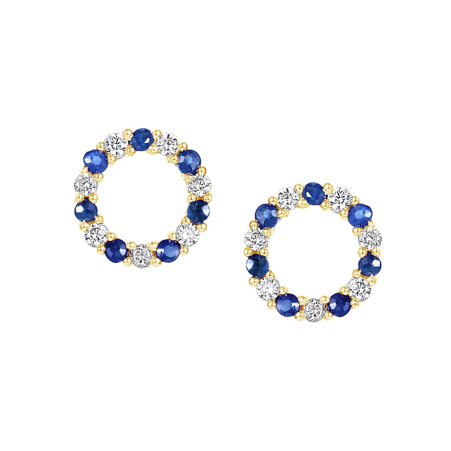 Sapphire and Diamond Circle Stud Earrings – The Real Gem