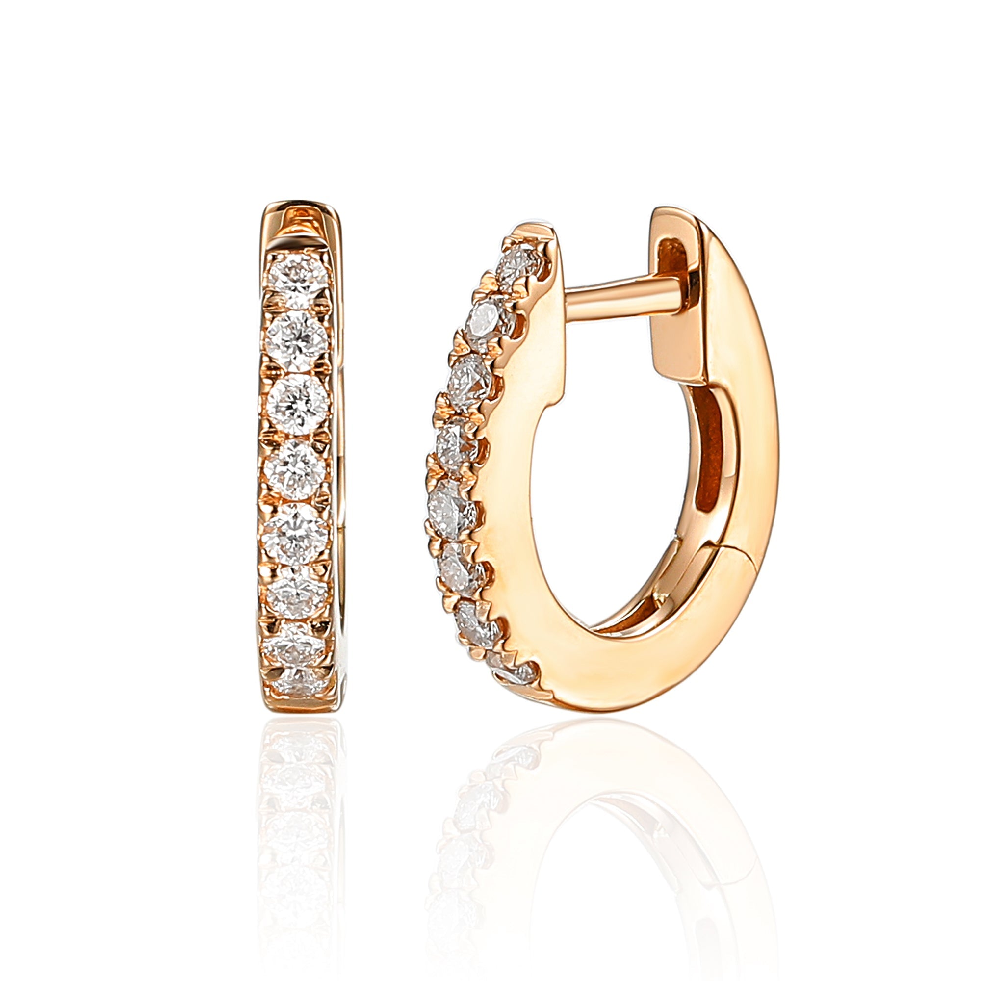 Diamond Huggie Hoop Earrings – The Real Gem