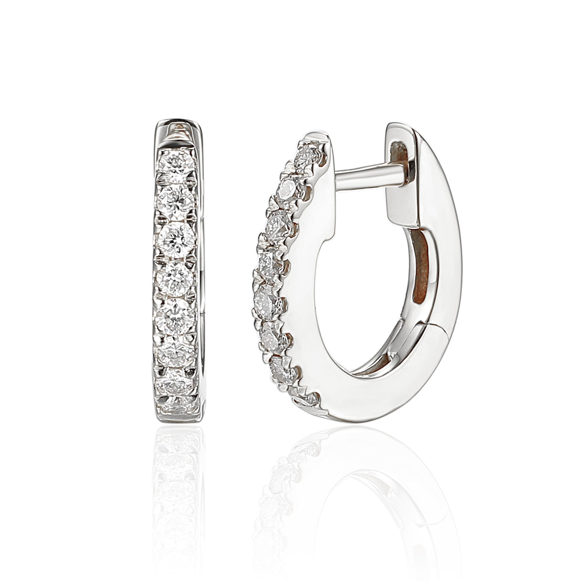 Diamond Huggie Hoop Earrings – The Real Gem