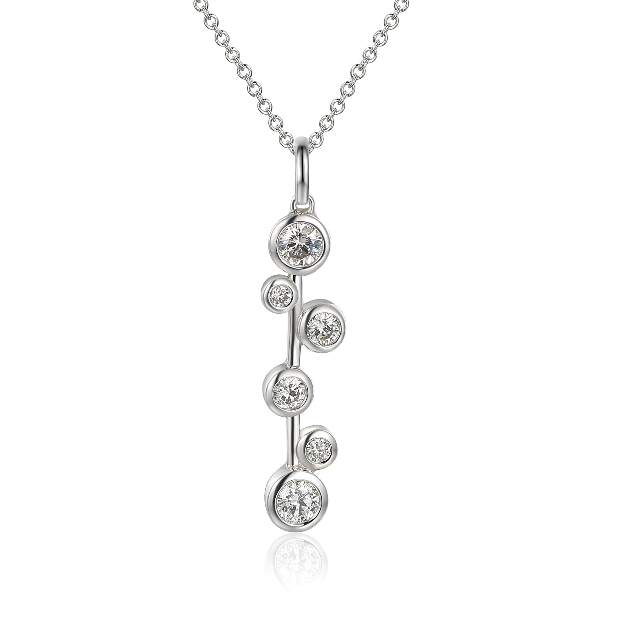 18k White Gold Raindance Diamond Pendant Necklace – The Real Gem