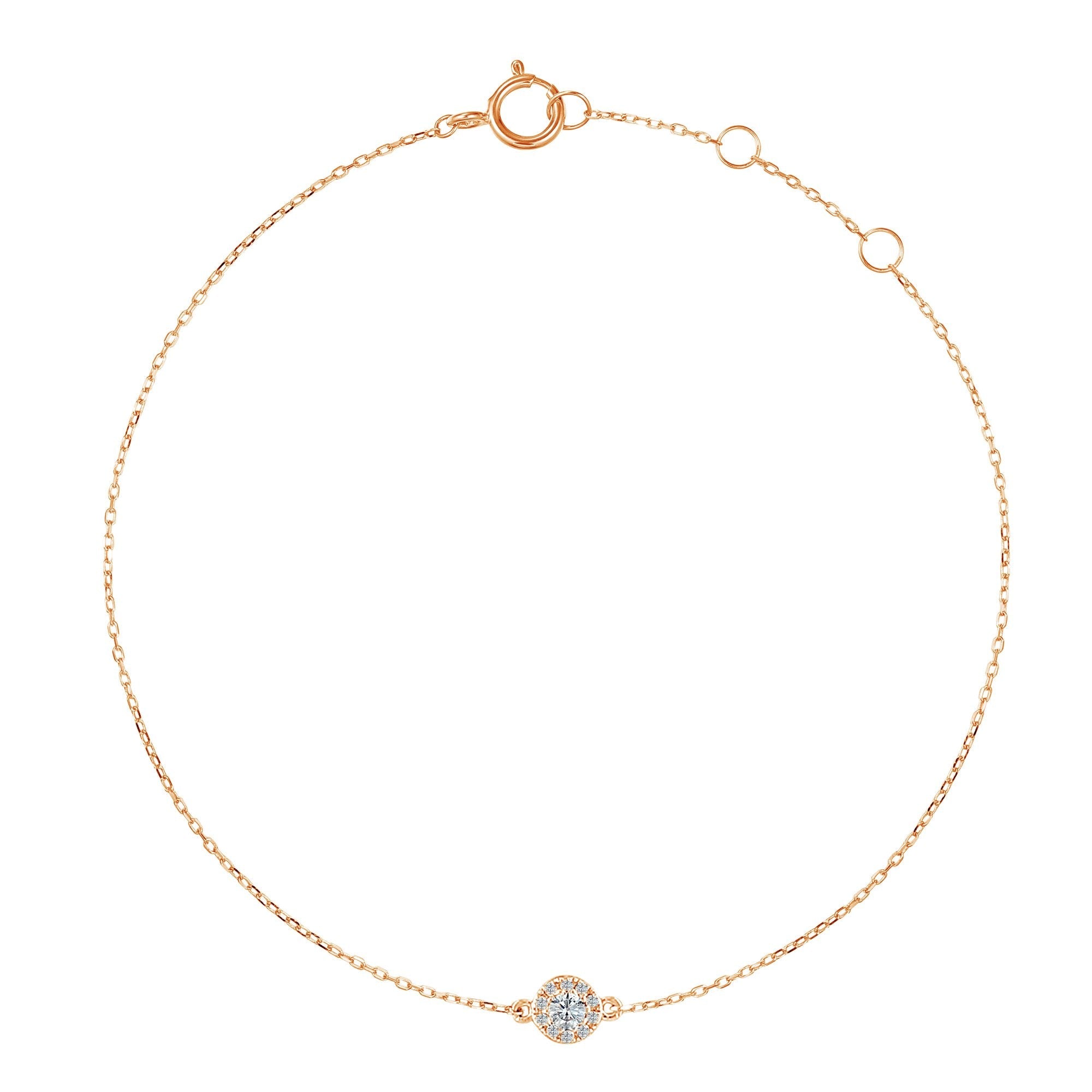 Micro Set Diamond Circle Halo Bracelet - The Real Gem