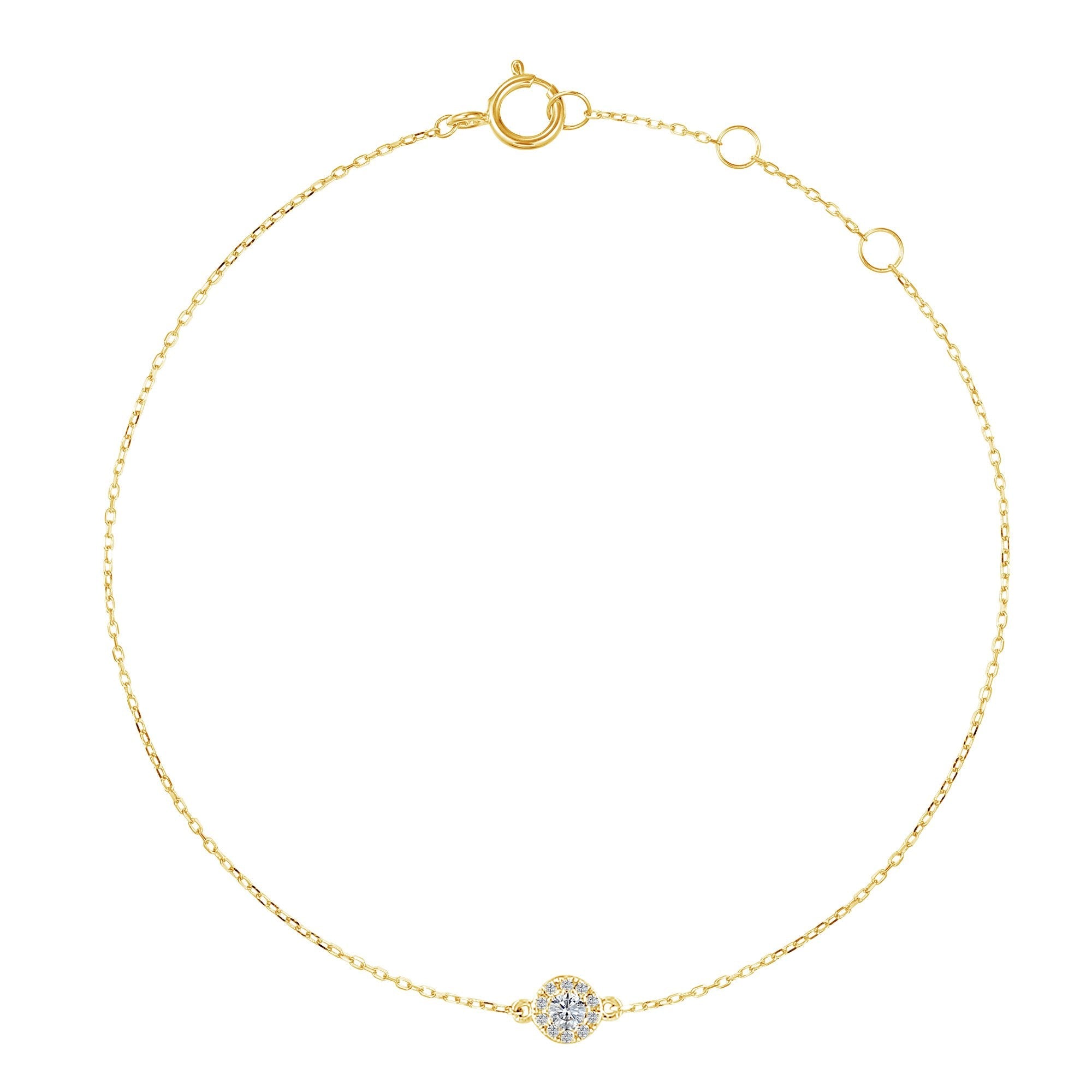 Micro Set Diamond Circle Halo Bracelet - The Real Gem