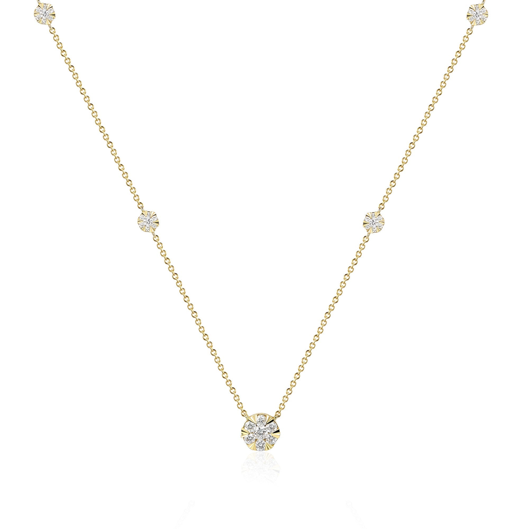 Micro Set Round Brilliant Cut Diamond Necklace – The Real Gem