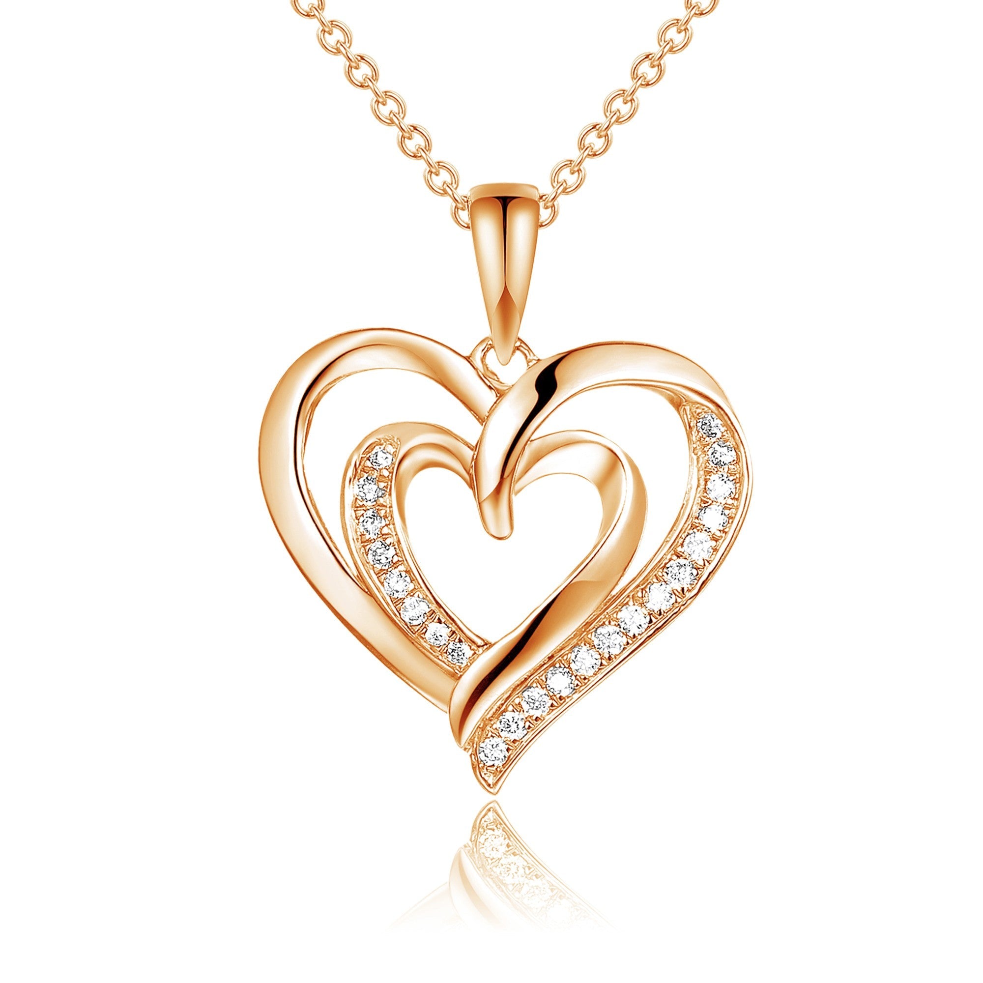 Micro Set Round Diamond Heart Pendant – The Real Gem