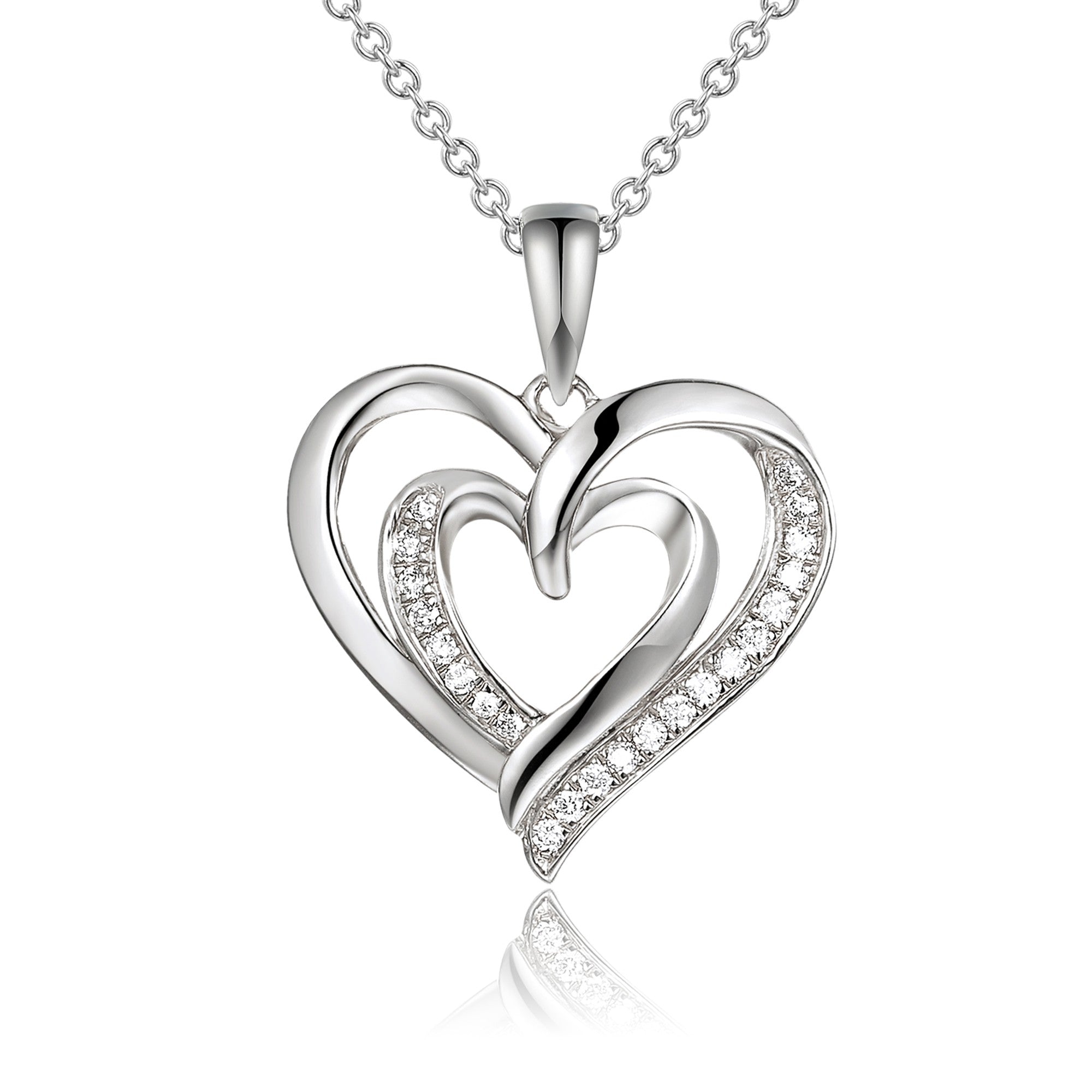 Micro Set Round Diamond Heart Pendant – The Real Gem