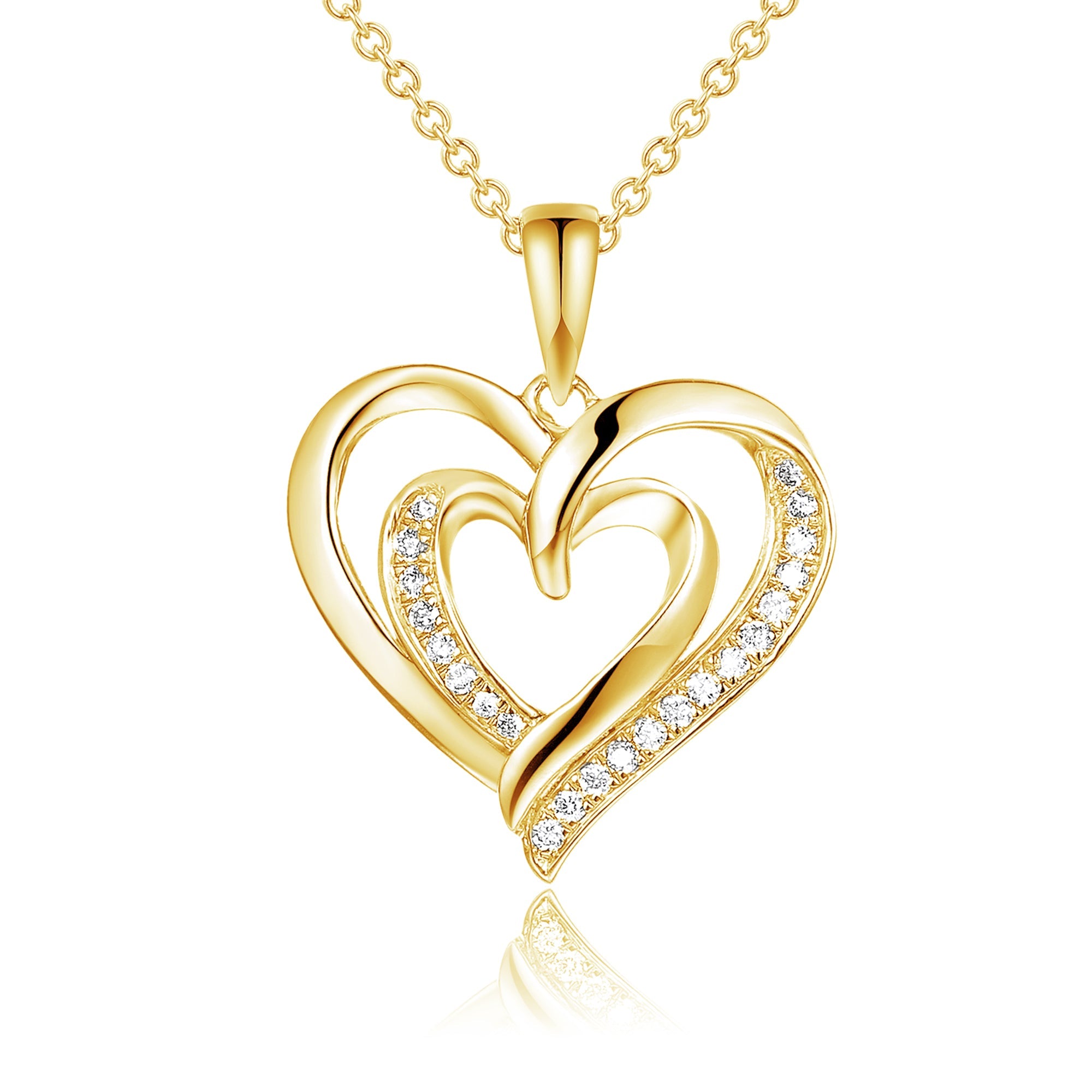 Micro Set Round Diamond Heart Pendant – The Real Gem