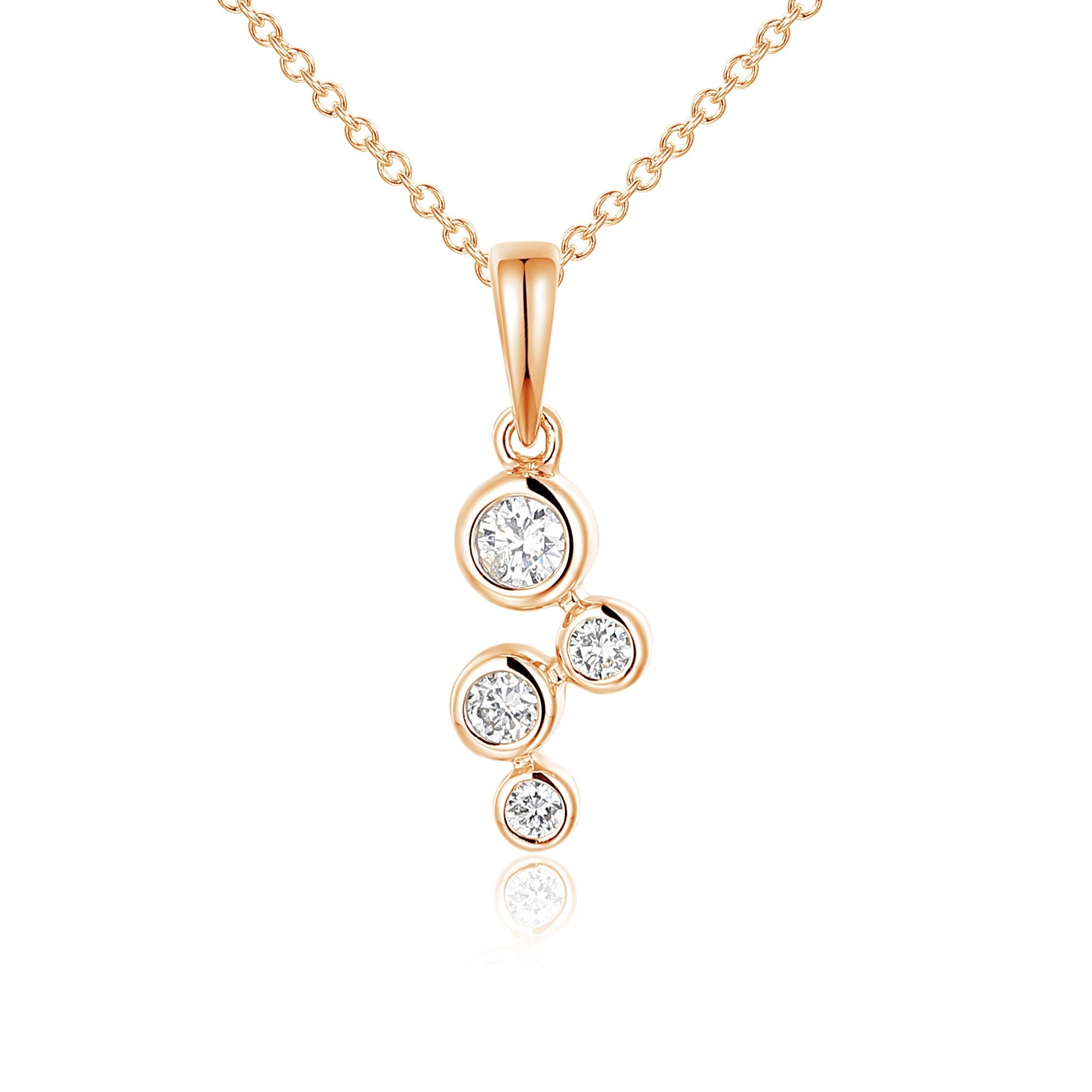 Round Brilliant Cut Diamond Rubover Set Raindance Pendant – The Real Gem