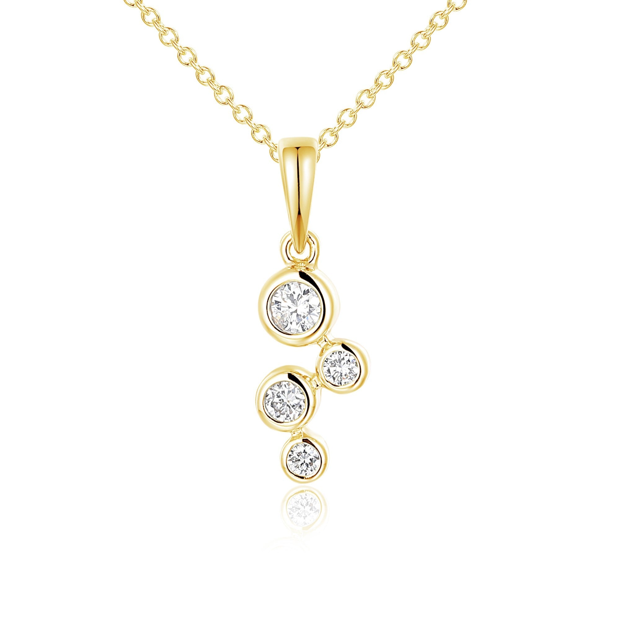 Round Brilliant Cut Diamond Rubover Set Raindance Pendant – The Real Gem