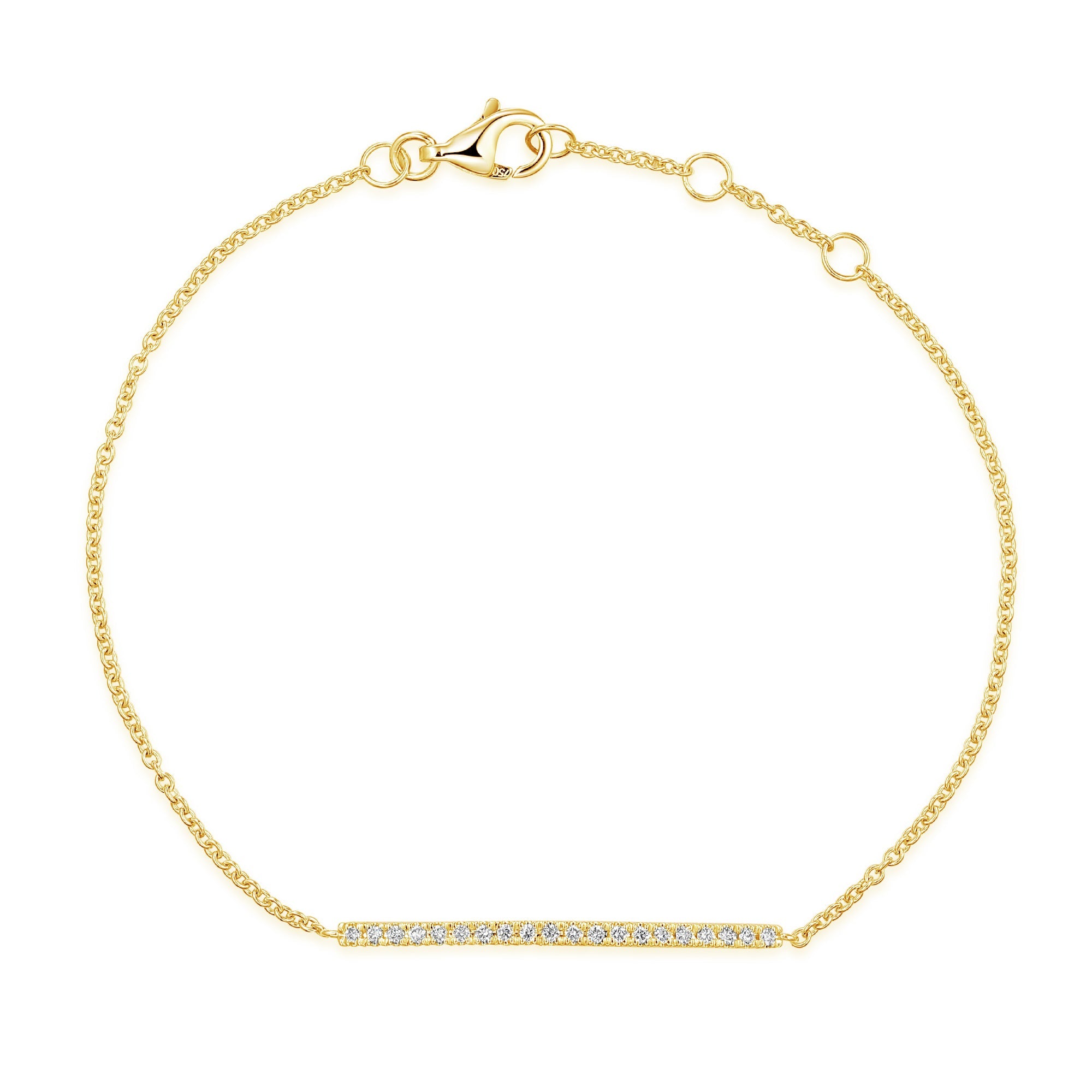 18k Yellow Gold Diamond Bar Bracelet – The Real Gem