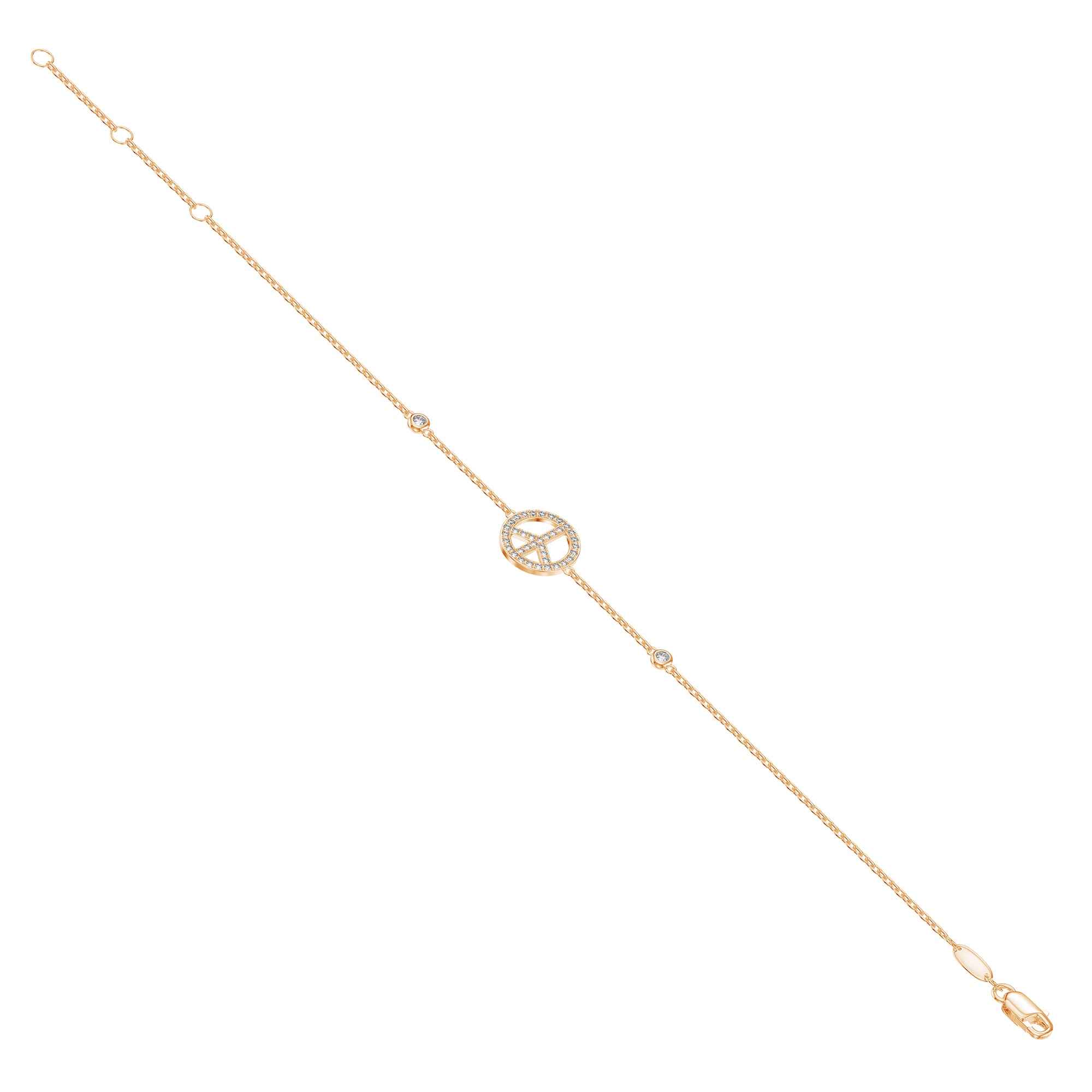 Peace Symbol Diamond Bracelet 0.19ct G/SI