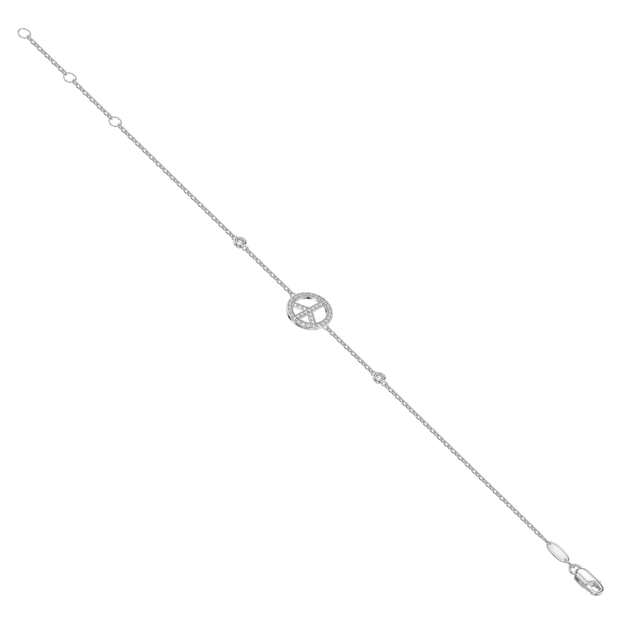 Peace Symbol Diamond Bracelet 0.19ct G/SI