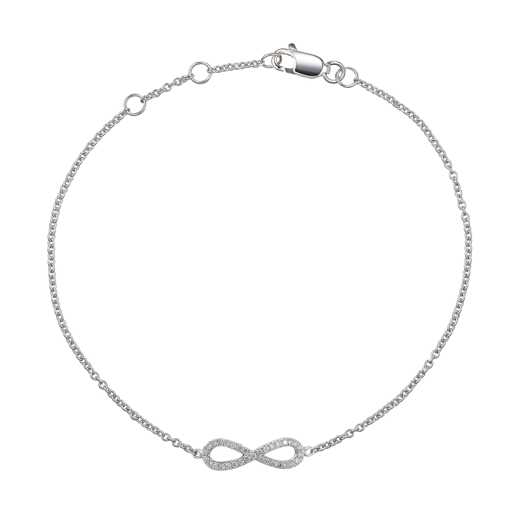 18k White Gold Micro Set Round Diamond Bracelet – The Real Gem