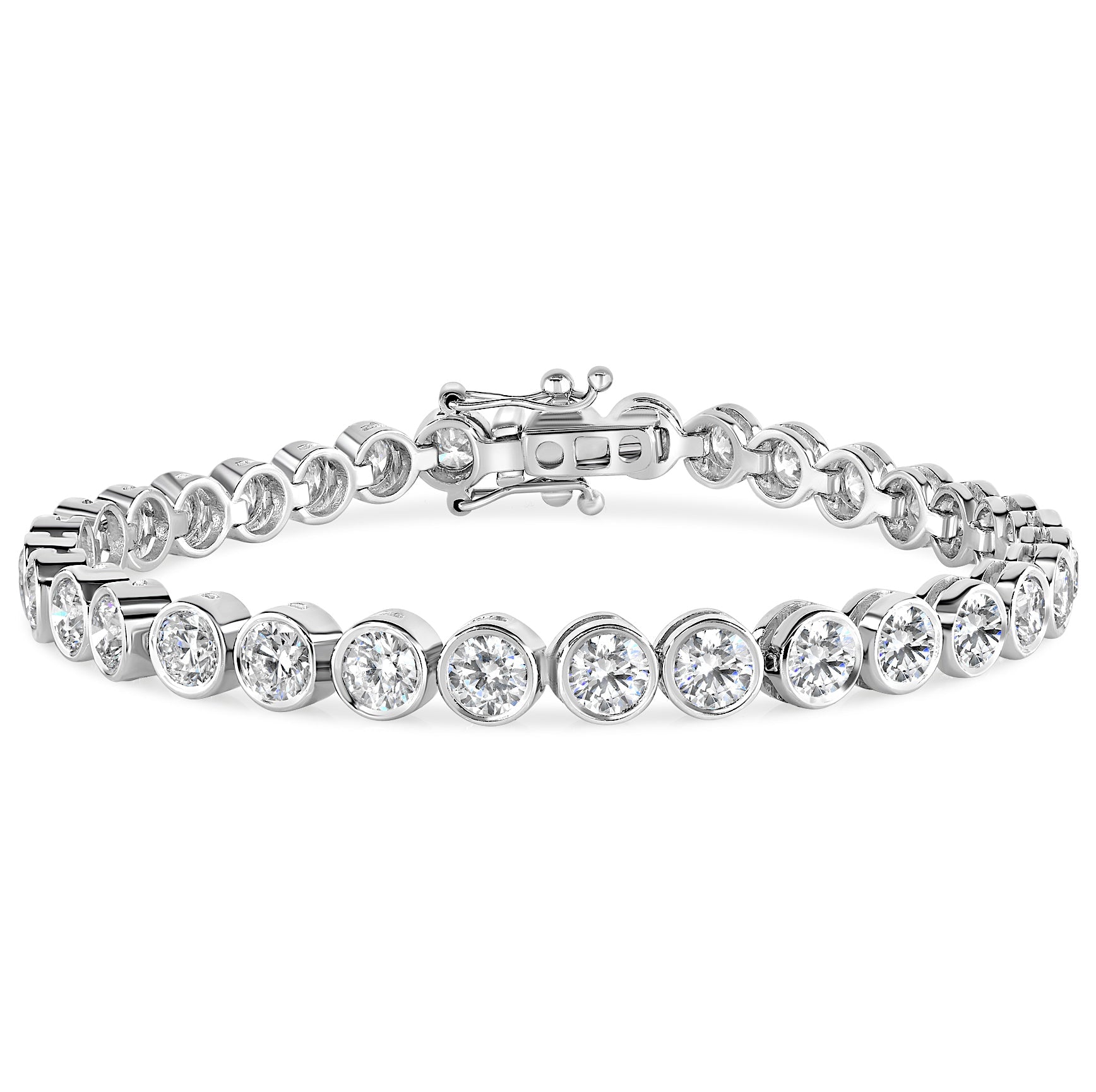 Platinum Rubover Diamond Tennis Bracelet – The Real Gem