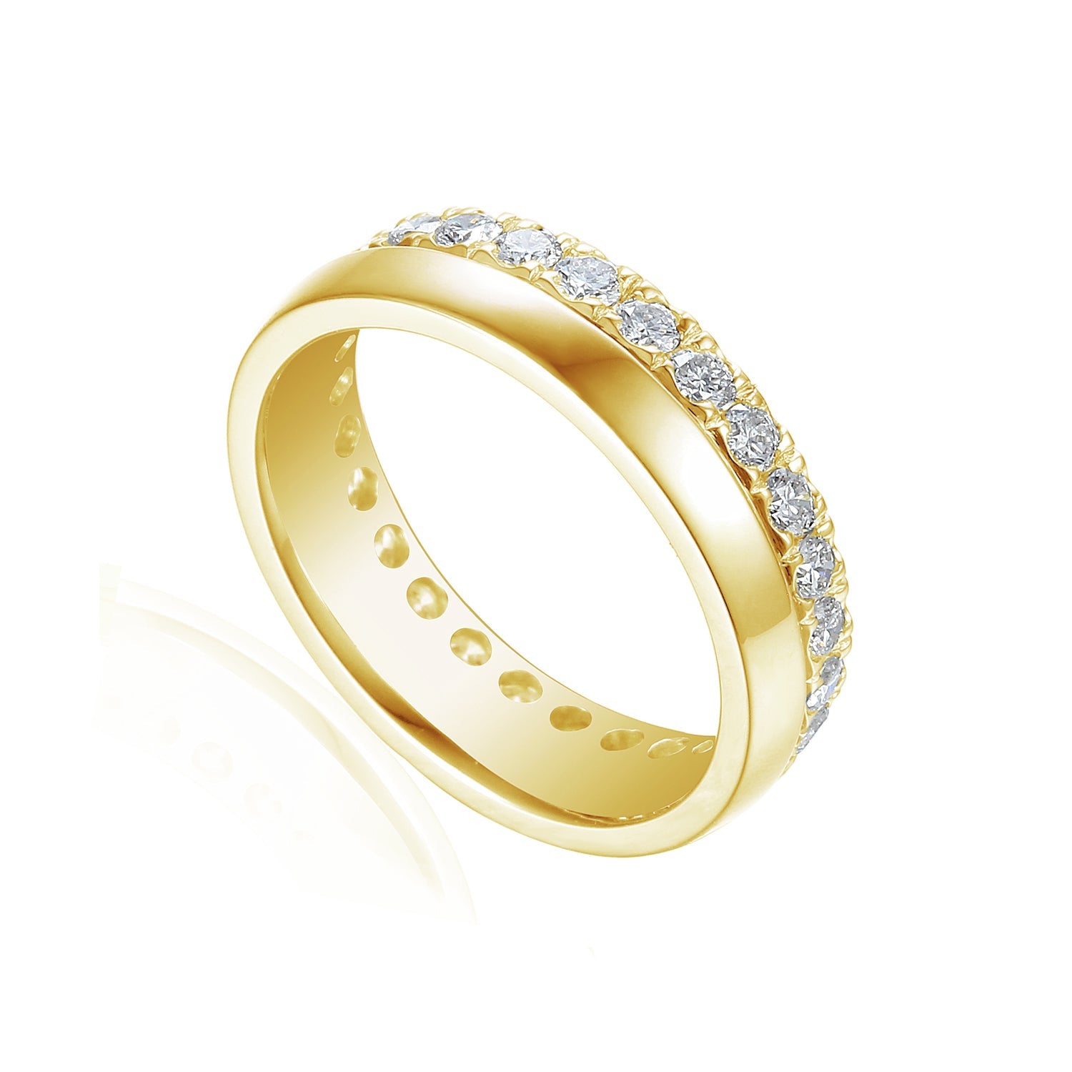 18k Yellow Gold Diamond Micro Set Eternity Ring - The Real Gem