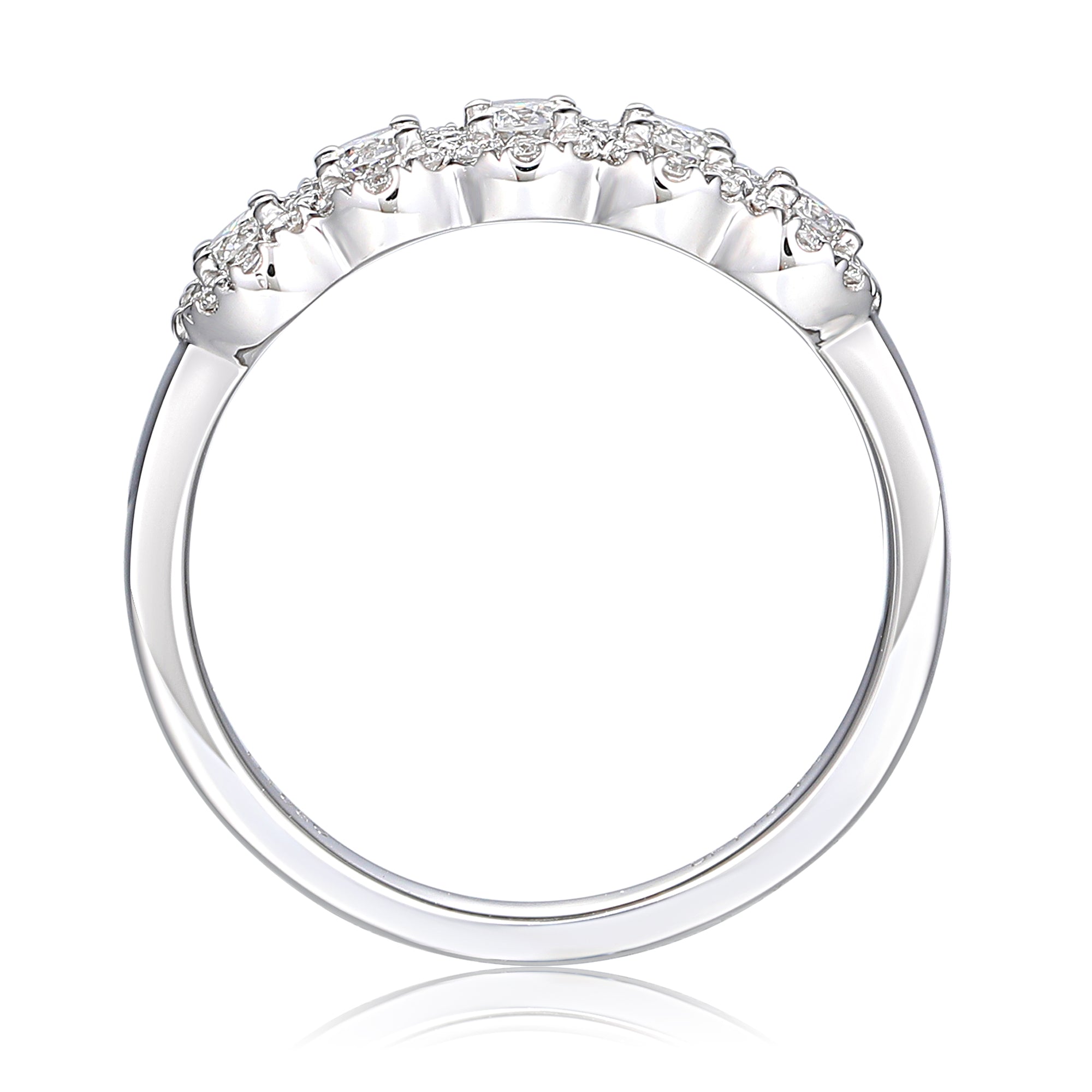 Diamond 5 Stone Halo Ring - G/SI