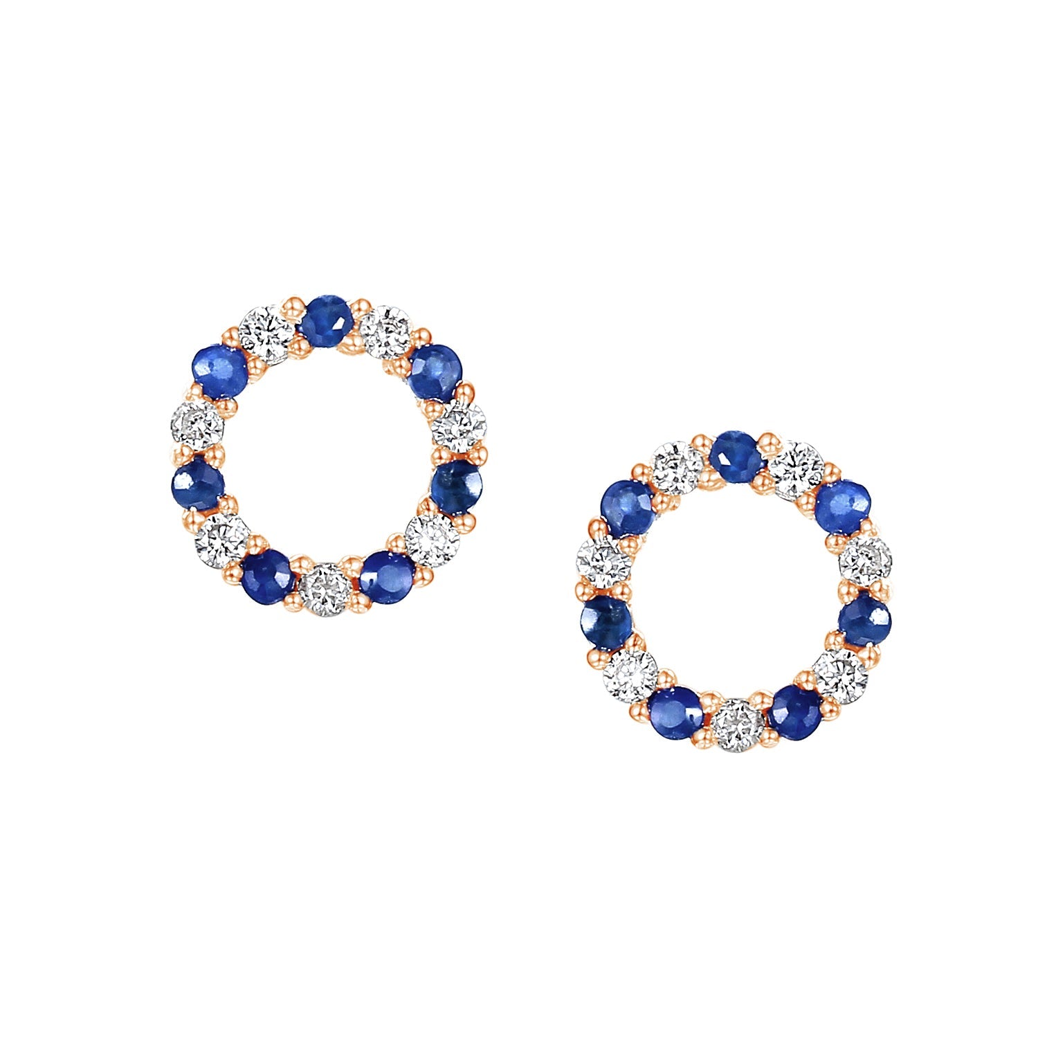 Sapphire and Diamond Circle Stud Earrings – The Real Gem