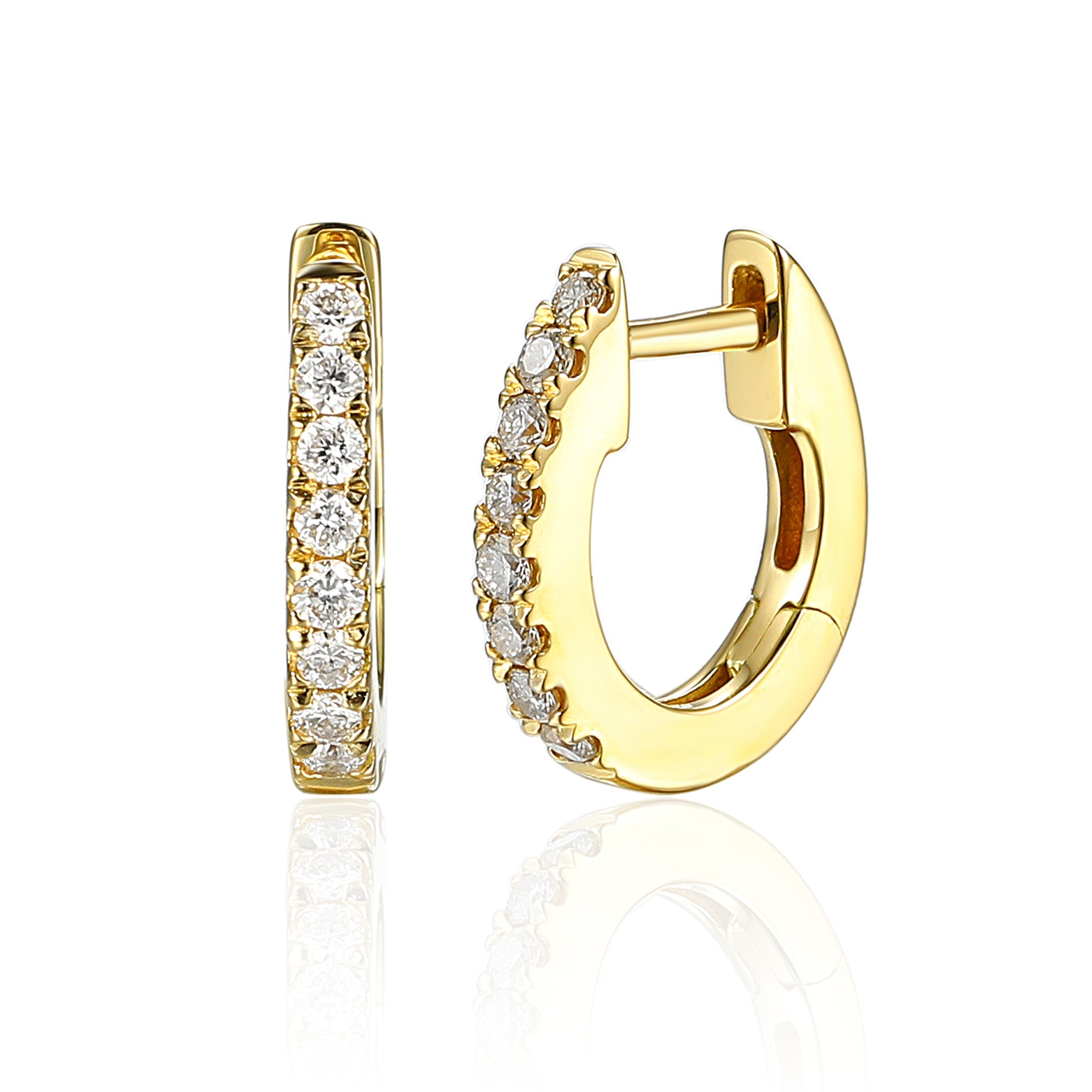 Diamond Huggie Hoop Earrings – The Real Gem
