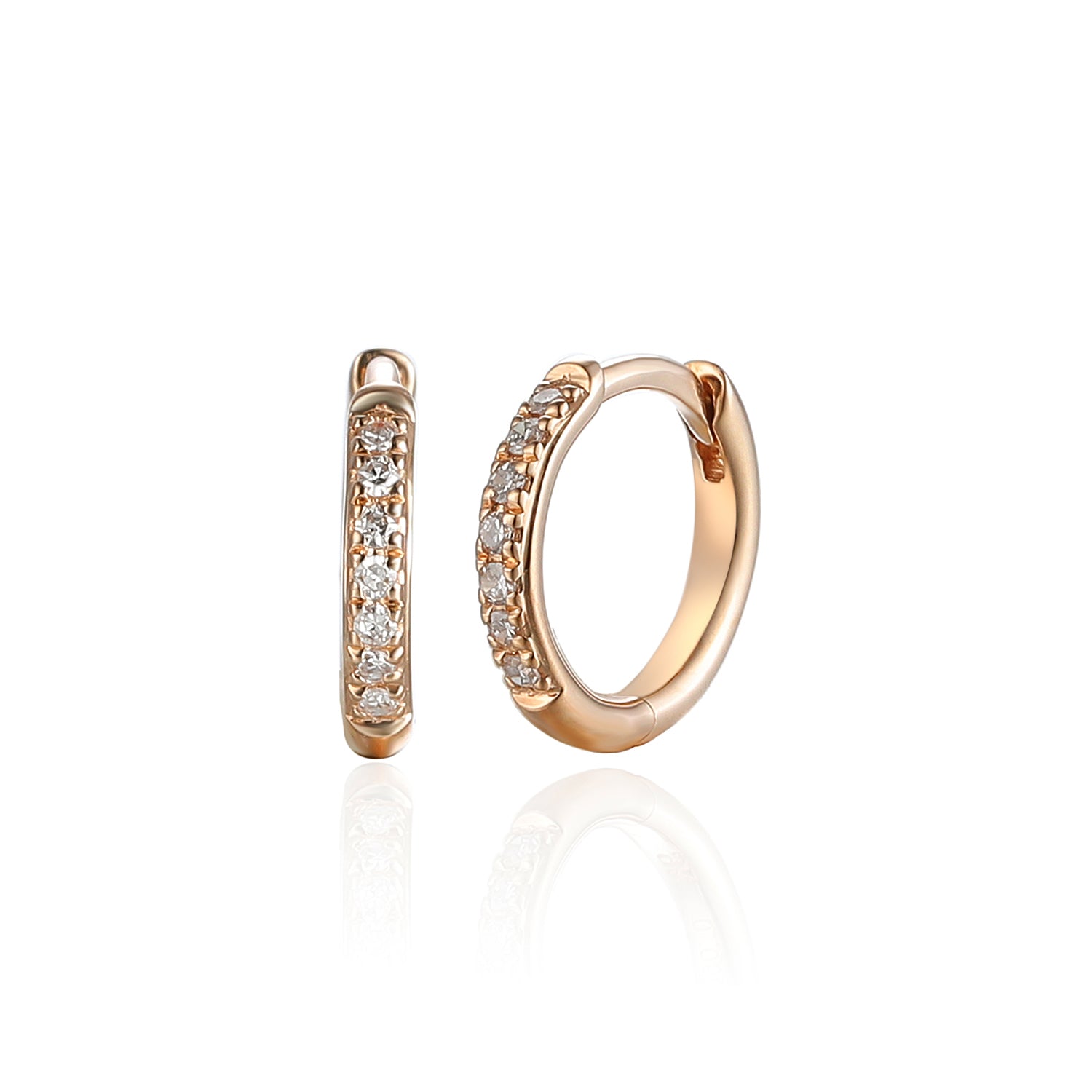 Rose Gold Diamond Hoop Earrings 0.07ct Ð The Real Gem