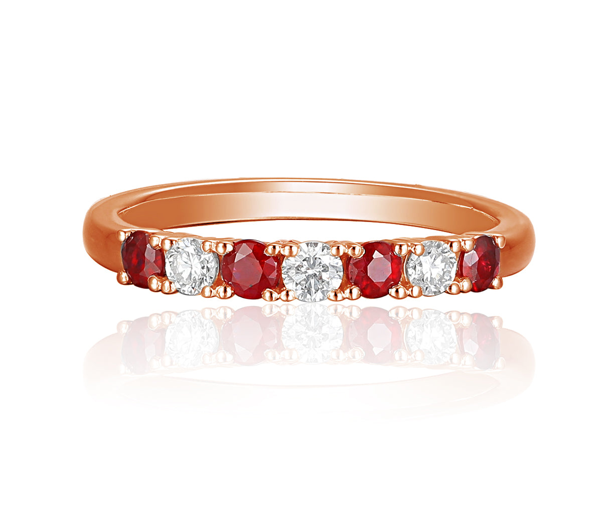 Ruby And Diamond 7 Stone Ring