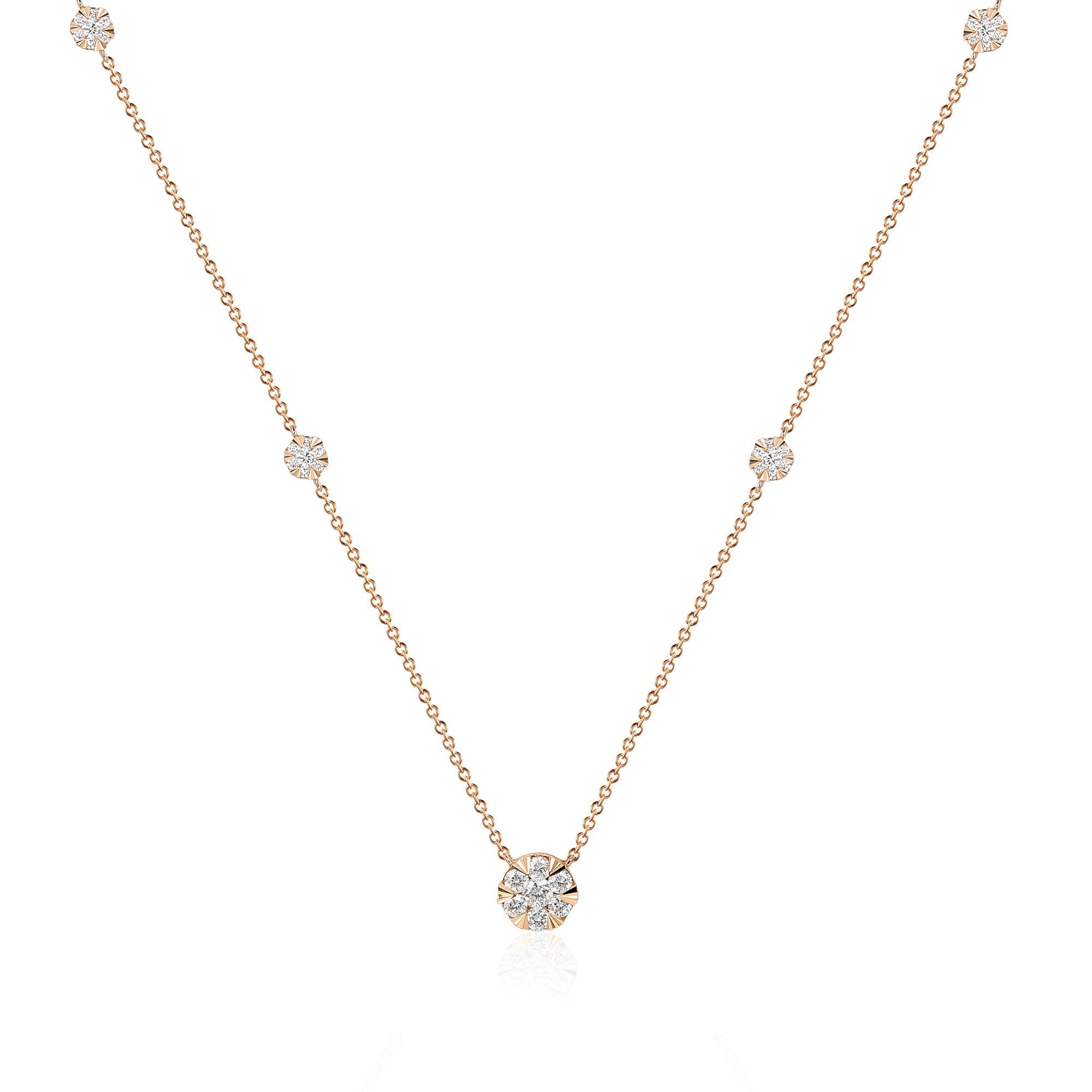 Micro Set Round Brilliant Cut Diamond Necklace – The Real Gem